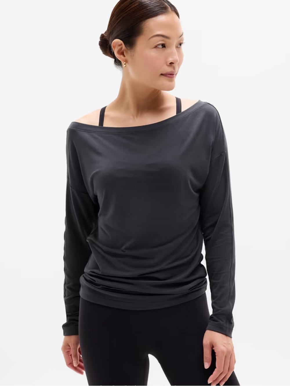 Athleta NWT Long Sleeve Off The Shoulder Breathable Top